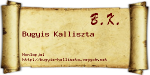 Bugyis Kalliszta névjegykártya